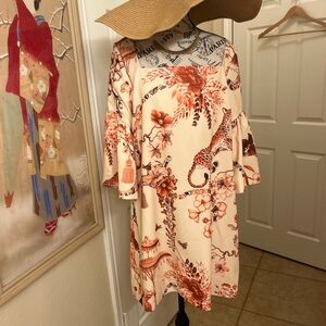 Floral Print Dress with Bell Sleeves